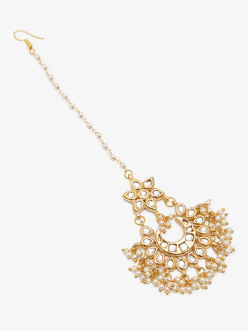 Ruby Raang Women's Kundan Maang Tikka