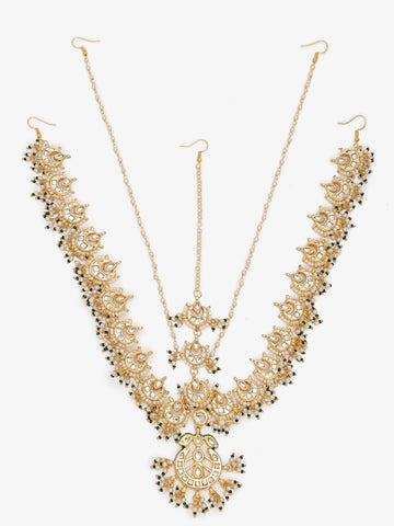 Ruby Raang Women's Kundan Maaharani Matha Patti