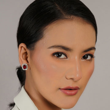 Maroon Stone Studs
