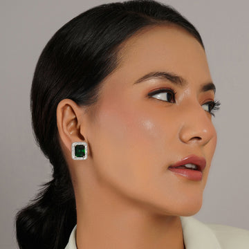 Ruby Raang Green Stone Studs
