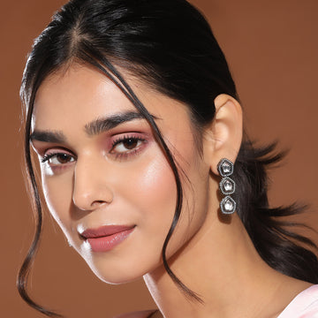 Ruby Raang Dual Tone Kundan Earrings