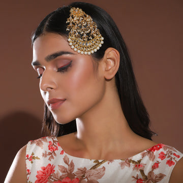 Ruby Raang Women's Kundan Maharani Jhoomar/ Passa