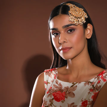 Ruby Raang Women's Kundan Maharani Jhoomar/ Passa
