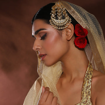 Ruby Raang Women's Kundan Maharani Jhoomar/ Passa