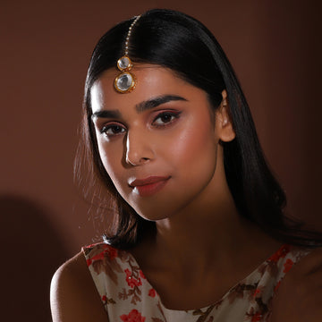 Ruby Raang Women's Kundan Maang Tikka