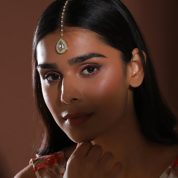 Ruby Raang Women's Kundan Maang Tikka