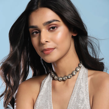 Ruby Raang Dual Tone Kundan Necklace