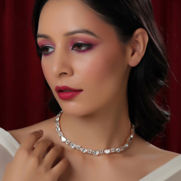 Ruby Raang Kundan and Diamond Neckpiece