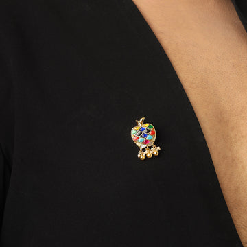 Ruby Raang Apple Multi Stone Brooch