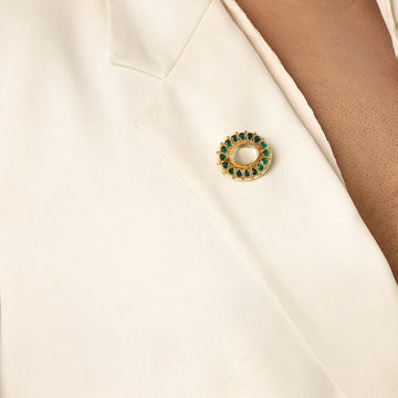 Ruby Raang Green Oversize Brooch
