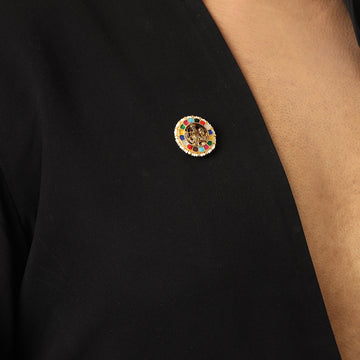 Navratan Radha Krishan Brooch