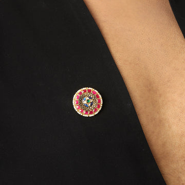 Maroon Stone Brooch