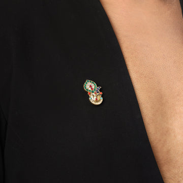 Ruby Raang Emerald & Kundan Banke Bihari Ji Brooch
