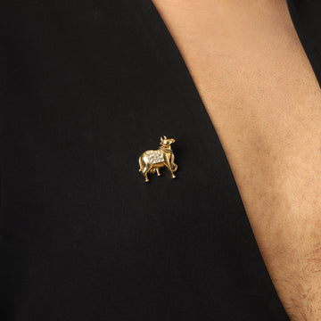 Kundan Shiv Nandi Brooch