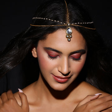 Ruby Raang Gold Plated Kundan Matha Patti