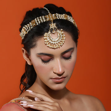 Ruby Raang Gold Plated Kundan Matha Patti