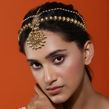 Ruby Raang Gold Plated Kundan Matha Patti
