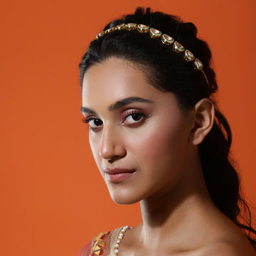 Ruby Raang Gold Plated Kundan Headband