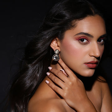 Ruby Raang Dual Tone Polki Earrings