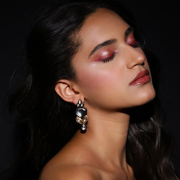 Ruby Raang Dual Tone Polki Earrings