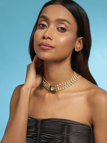 Ruby Raang Kundan & Pearl Choker