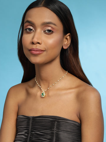 Ruby Raang Kundan & Pearl Necklace