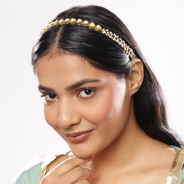 Ruby Raang Women's Kundan Hair Band