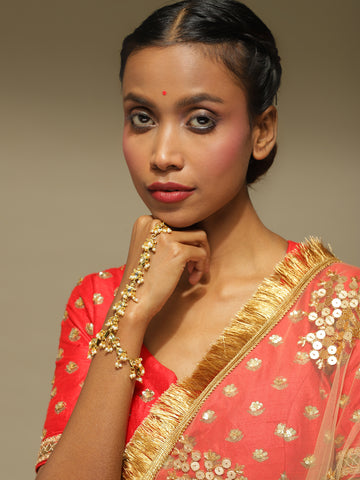 Ruby Raang Women's Kundan Haathphool/ Hand Harness