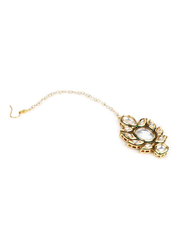 Ruby Raang Women's Kundan Maang Tikka