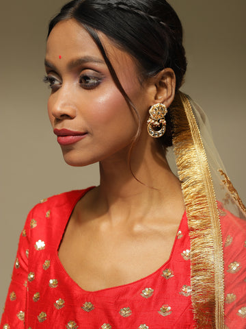 Ruby Raang Women's Kundan Earrings