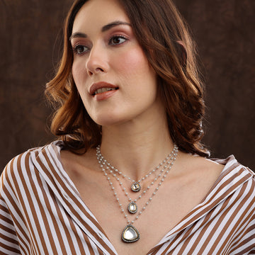 Ruby Raang's Beaded Layered Kundan Necklace