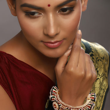 Navratan & Pearl Meenakari Bangle