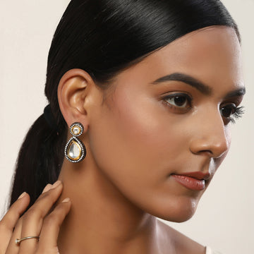 Ruby Raang Dual Tone Kundan Earrings