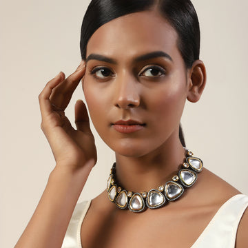 Ruby Raang Dual Tone Kundan Necklace