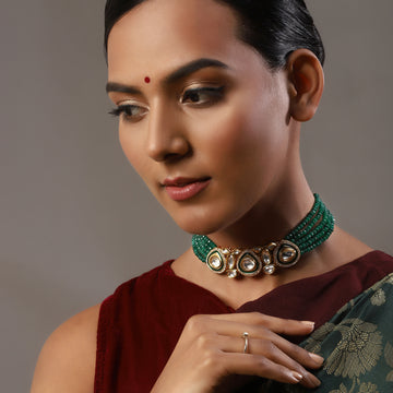 Ruby Raang Green Kundan Choker