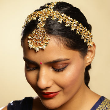 Ruby Raang Women's Kundan Matha Patti