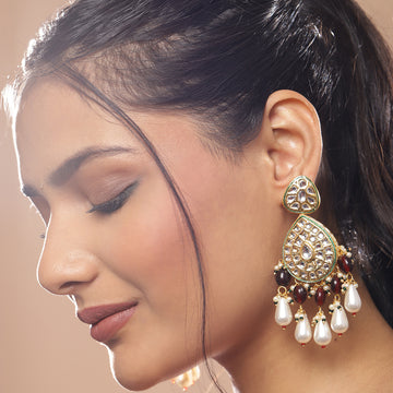 Ruby Raang Women's Kundan Earrings