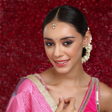 Ruby Raang Women's Kundan Maang Tikka with Diamonds