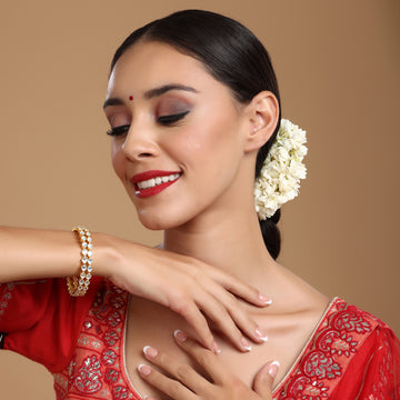 Ruby Raang Kundan Bangles (set of 2) - 2'6