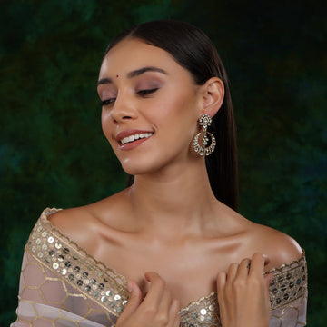 Ruby Raang Chand Kundan Earrings