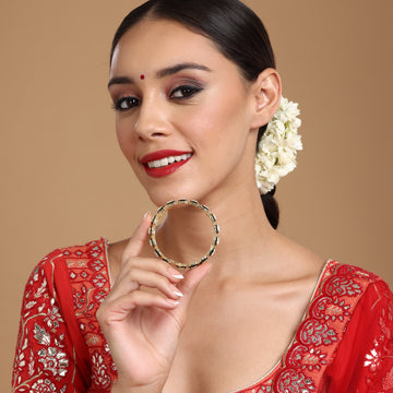 Ruby Raang Kundan and Meenakari Bangle