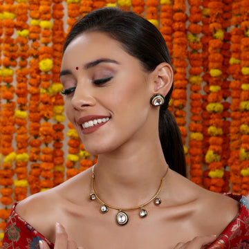Ruby Raang Hasli Neckpiece with Studs