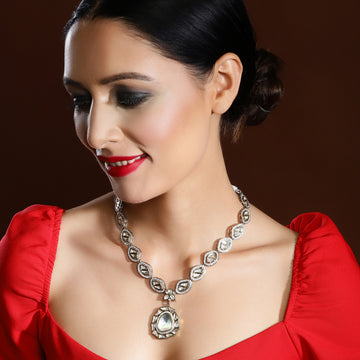 Ruby Raang Dual Tone - Gold Silver Pendant Necklace