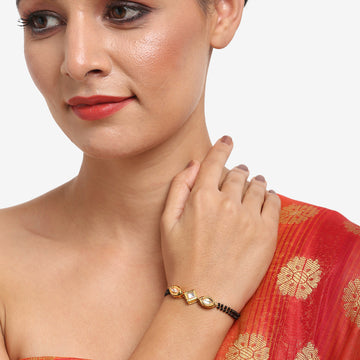 Ruby Raang Kundan Bracelet Mangalsutra