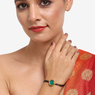 Ruby Raang Kundan Bracelet Mangalsutra