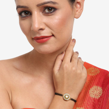Ruby Raang Kundan Bracelet Mangalsutra