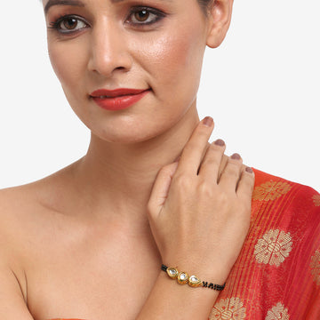 Ruby Raang Kundan Bracelet Mangalsutra