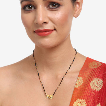 Ruby Raang Women's Kundan Mangalsutra with Studs