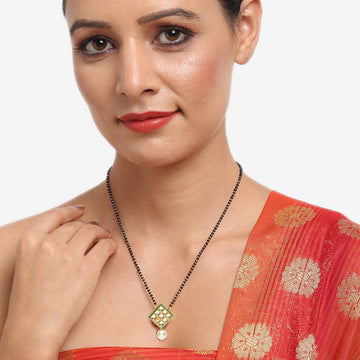 Ruby Raang Women's Kundan Mangalsutra