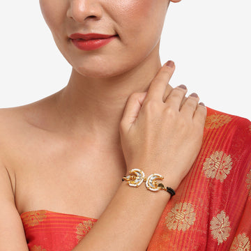 Ruby Raang Kundan Bracelet Mangalsutra